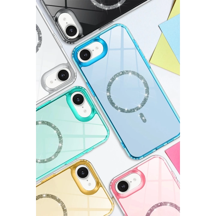BFS Apple iPhone 16E Live Diamond Magsafe Kapak - Pembe