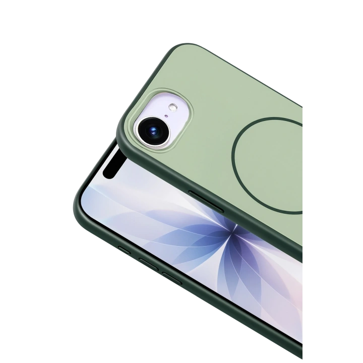BFS  Apple iPhone 16E Neva Magsafe Kapak - Koyu Yeşil