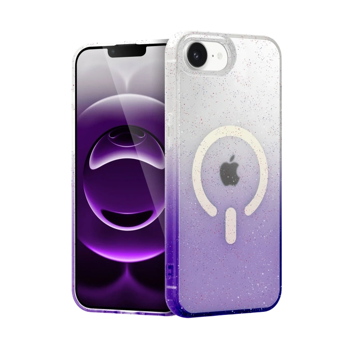 BFS  Apple iPhone 16E Pummel Shiny Magsafe Kapak - Mor