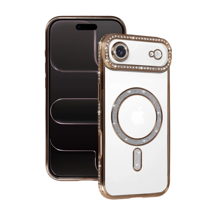 BFS  Apple iPhone 17 Air Joke Simli Magneticsafe Kılıf - Gold