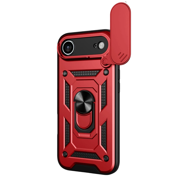 BFS  Apple iPhone 17 Air Pars Lens Yüzüklü Silikon - Kırmızı