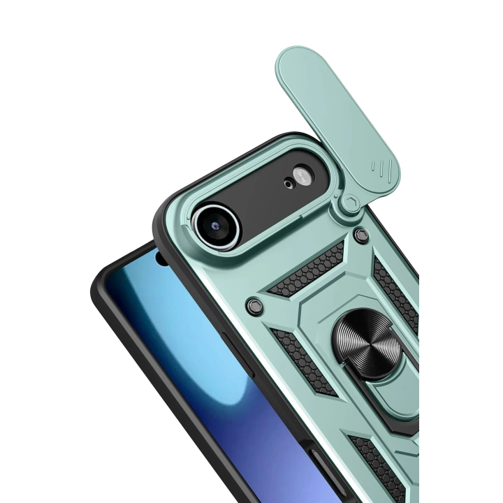 BFS  Apple iPhone 17 Air Pars Lens Yüzüklü Silikon - Yeşil