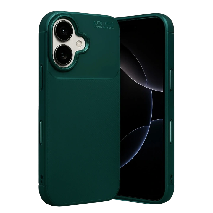 BFS  Apple iPhone 17 Auto Focus Karbon Kapak - Koyu Yeşil