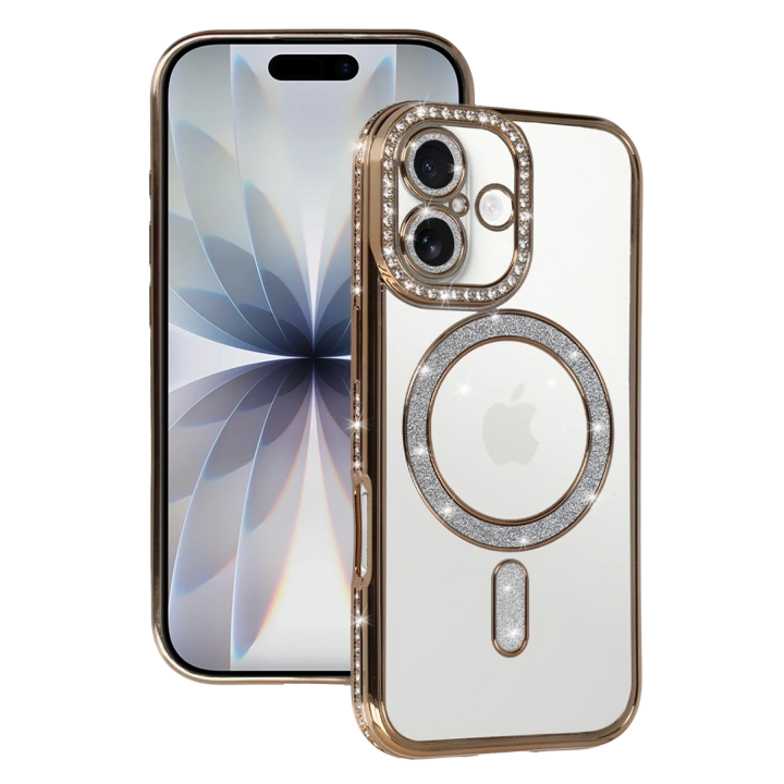 BFS  Apple iPhone 17 Joke Simli Magneticsafe Kılıf - Gold