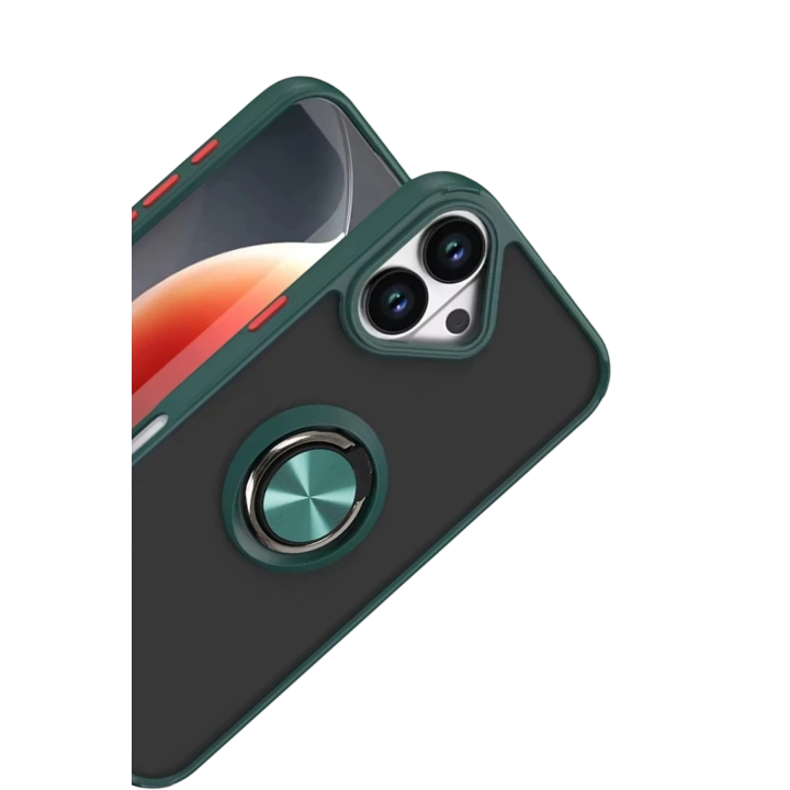 BFS  Apple iPhone 17 Montreal Yüzüklü Silikon Kapak - Yeşil