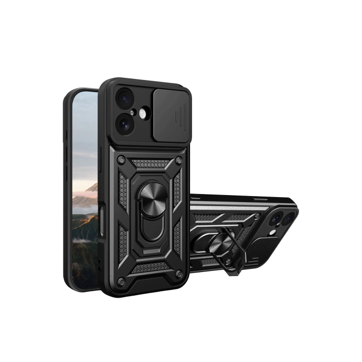 BFS  Apple iPhone 17 Pars Lens Yüzüklü Silikon - Siyah