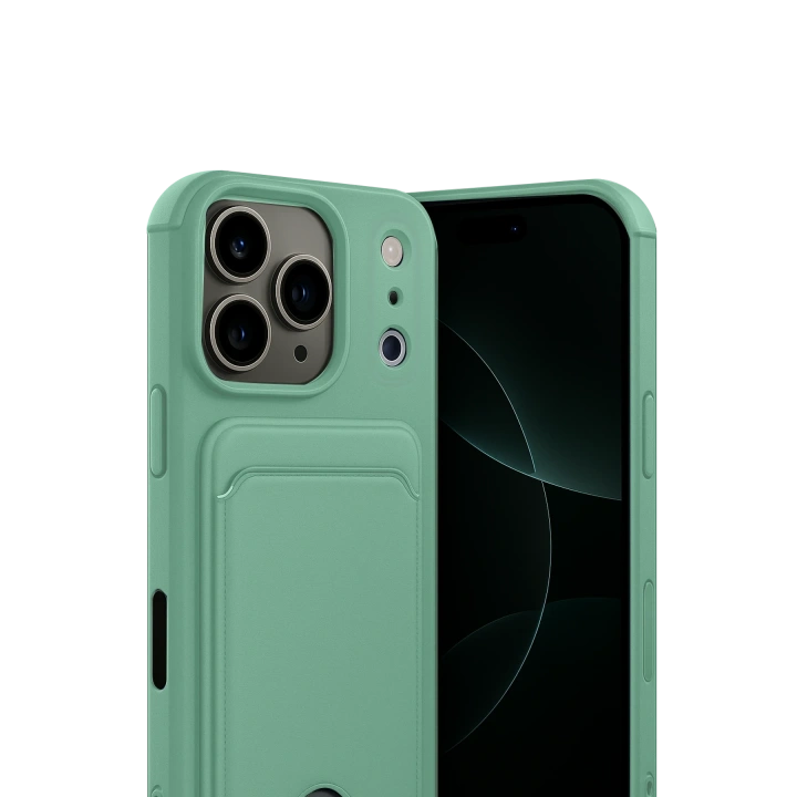 BFS  Apple iPhone 17 Pro Kelvin Kartvizitli Silikon - Açık Yeşil