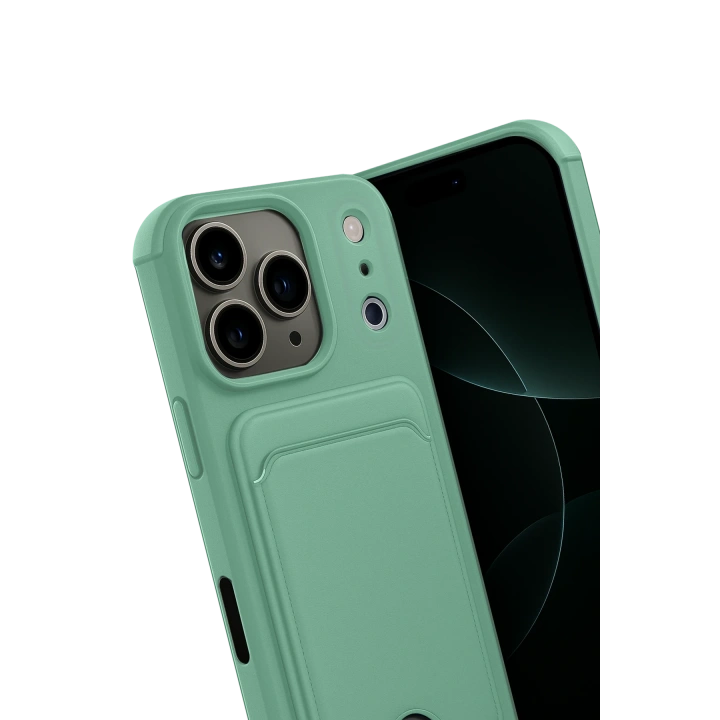 BFS  Apple iPhone 17 Pro Kelvin Kartvizitli Silikon - Açık Yeşil