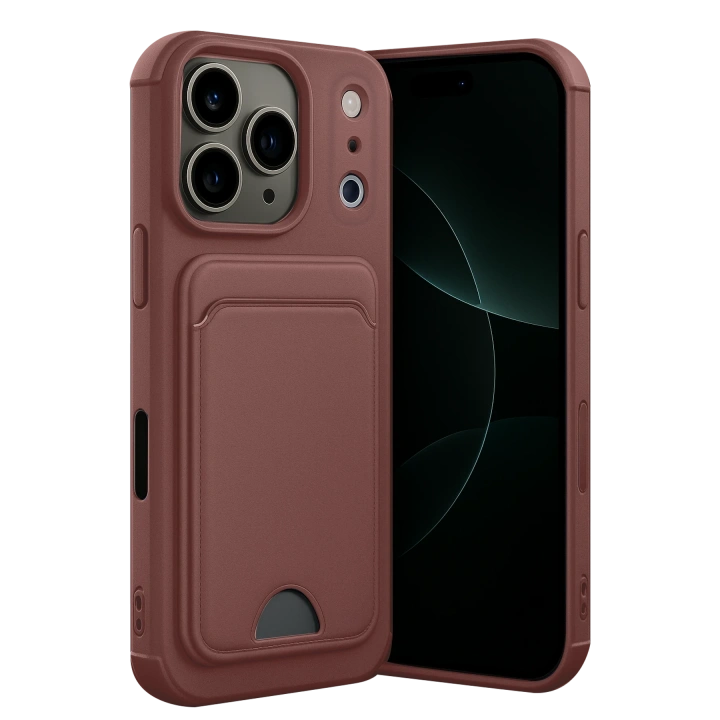 BFS  Apple iPhone 17 Pro Kelvin Kartvizitli Silikon - Bordo