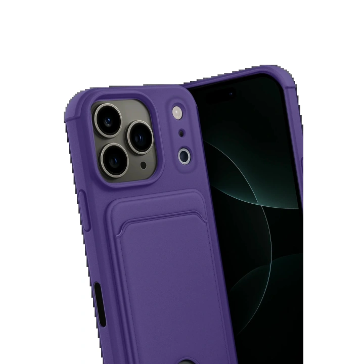 BFS Apple iPhone 17 Pro Kelvin Kartvizitli Silikon - Derin Mor
