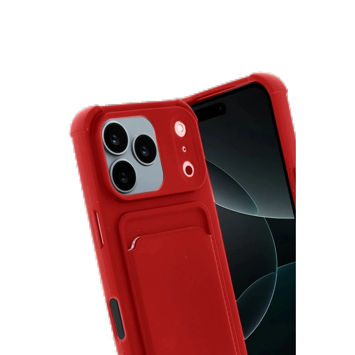 BFS Apple iPhone 17 Pro Kelvin Kartvizitli Silikon - Kırmızı