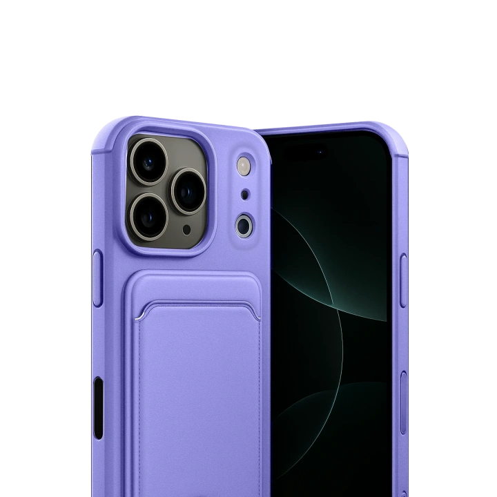 BFS  Apple iPhone 17 Pro Kelvin Kartvizitli Silikon - Lila