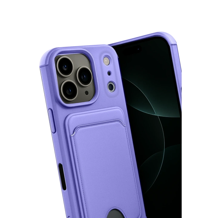 BFS  Apple iPhone 17 Pro Kelvin Kartvizitli Silikon - Lila