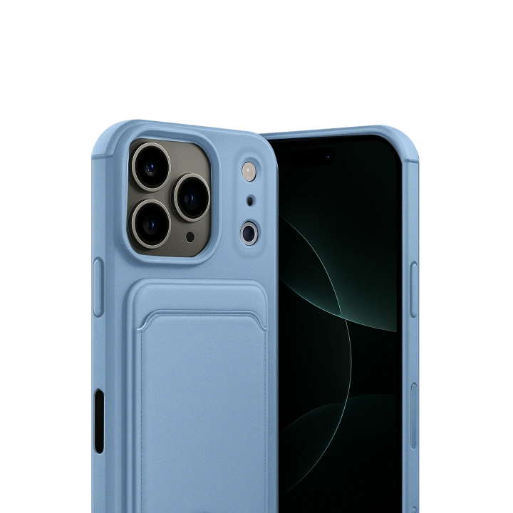 BFS  Apple iPhone 17 Pro Kelvin Kartvizitli Silikon - Mavi