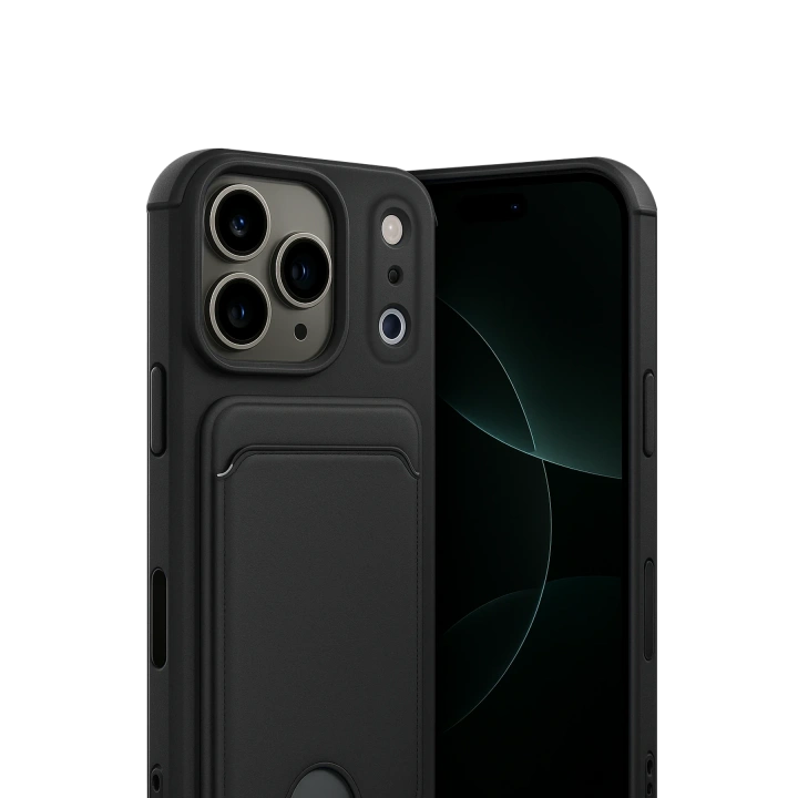 BFS  Apple iPhone 17 Pro Kelvin Kartvizitli Silikon - Siyah