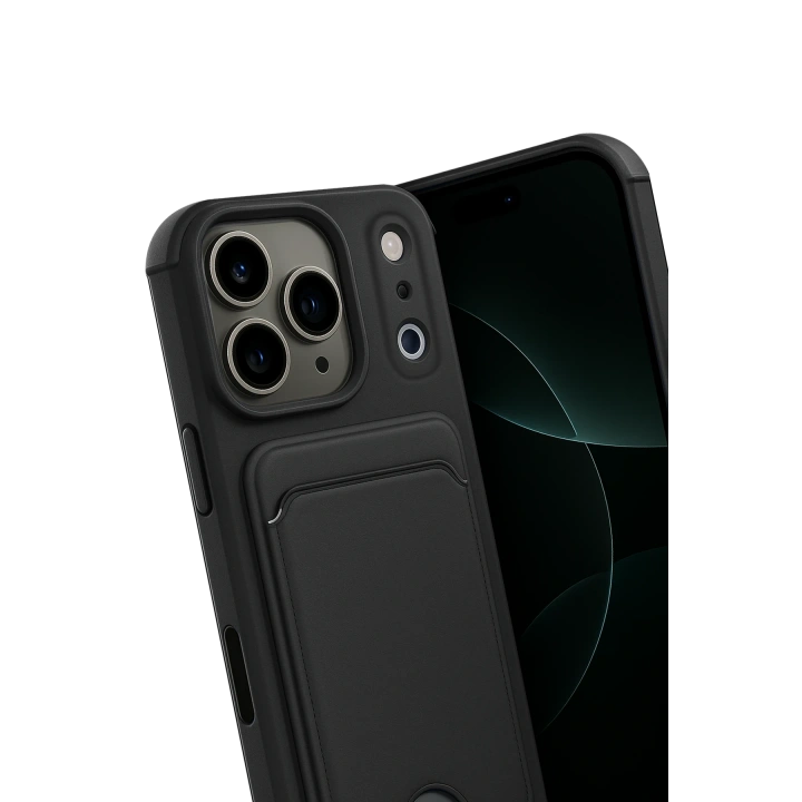 BFS  Apple iPhone 17 Pro Kelvin Kartvizitli Silikon - Siyah