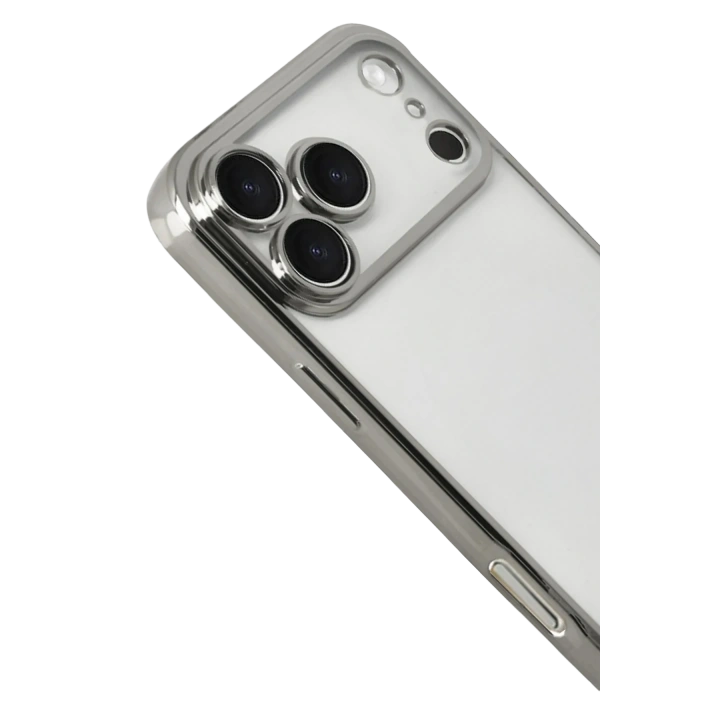 BFS  Apple iPhone 17 Pro  Lensli Silikon - Gümüş