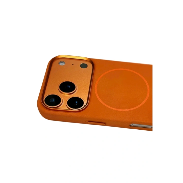 BFS  Apple iPhone 17 Pro Luno Deri Magsafe Kapak - Turuncu