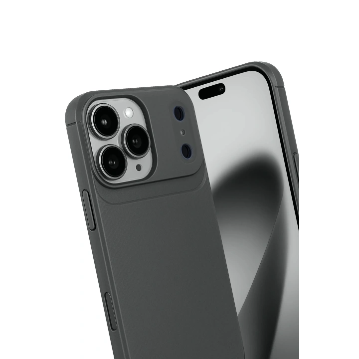 BFS Apple iPhone 17 Pro Max Auto Focus Karbon Kapak - Gri