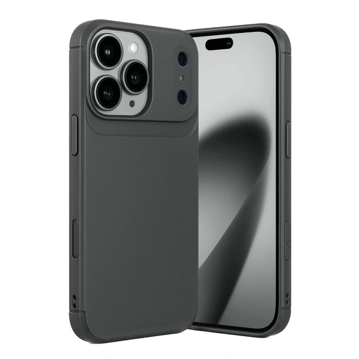 BFS Apple iPhone 17 Pro Max Auto Focus Karbon Kapak - Gri