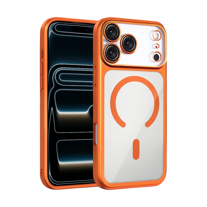 BFS  Apple iPhone 17 Pro Max Chrome Magsafe Kapak - Turuncu