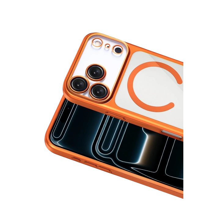 BFS  Apple iPhone 17 Pro Max Chrome Magsafe Kapak - Turuncu