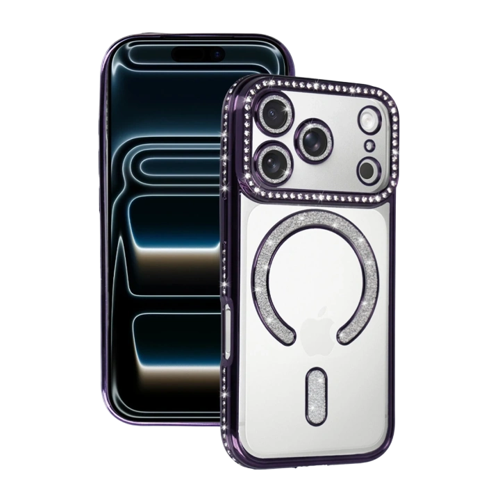 BFS  Apple iPhone 17 Pro Max Joke Simli Magneticsafe Kılıf - Derin Mor