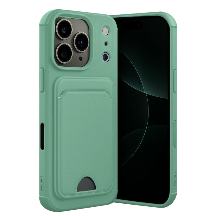 BFS  Apple iPhone 17 Pro Max Kelvin Kartvizitli Silikon - Açık Yeşil