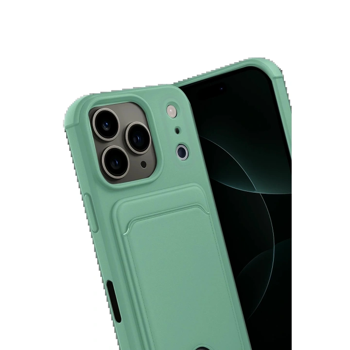 BFS Apple iPhone 17 Pro Max Kelvin Kartvizitli Silikon - Açık Yeşil