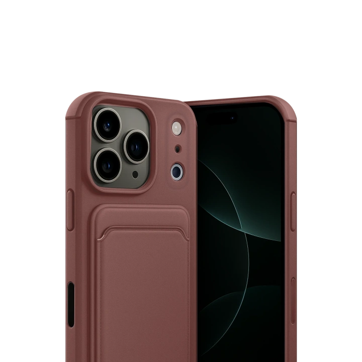 BFS  Apple iPhone 17 Pro Max Kelvin Kartvizitli Silikon - Bordo