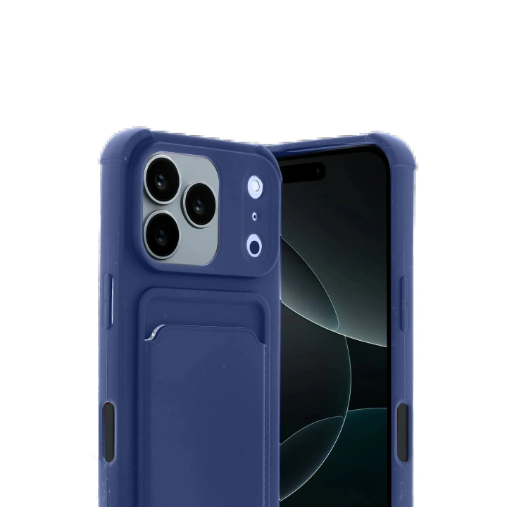 BFS Apple iPhone 17 Pro Max Kelvin Kartvizitli Silikon - Lacivert