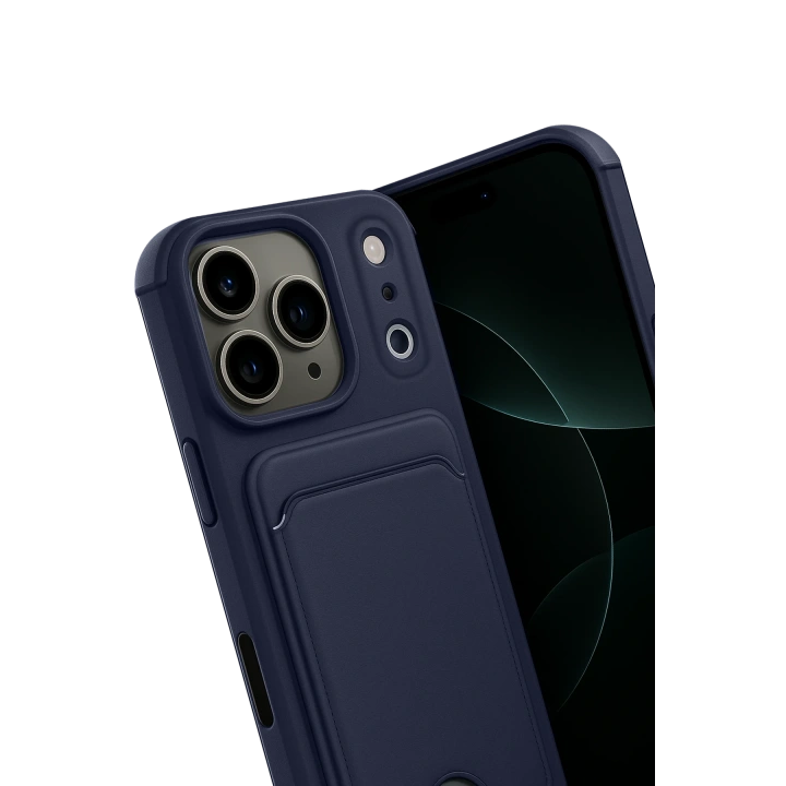 BFS  Apple iPhone 17 Pro Max Kelvin Kartvizitli Silikon - Lacivert