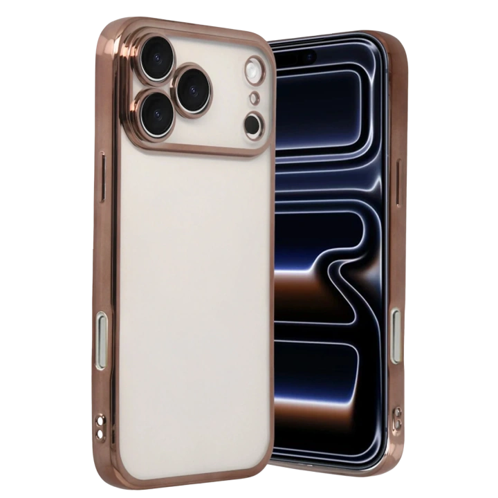 BFS  Apple iPhone 17 Pro Max  Lensli Silikon - Çöl Titanyum