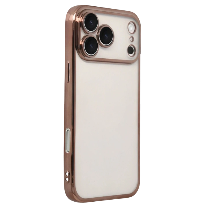 BFS  Apple iPhone 17 Pro Max  Lensli Silikon - Çöl Titanyum