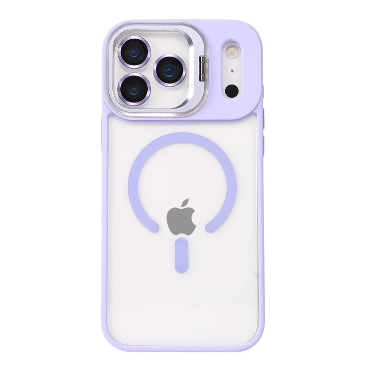 BFS  Apple iPhone 17 Pro Max Remim Lensli Magsafe Standlı Kapak - Lila