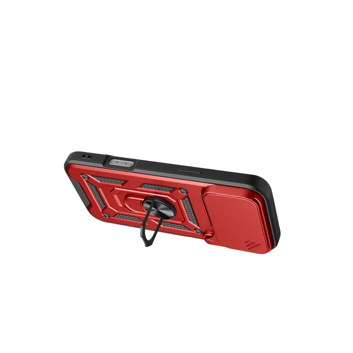 BFS  Apple iPhone 17 Pro Pars Lens Yüzüklü Silikon - Kırmızı