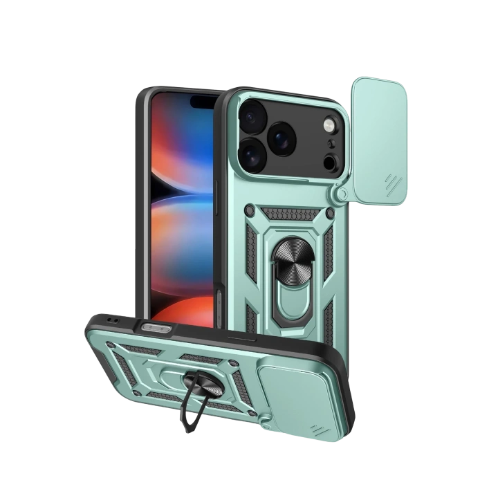 BFS  Apple iPhone 17 Pro Pars Lens Yüzüklü Silikon - Yeşil