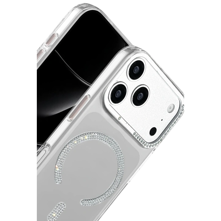 BFS  Apple iPhone 17 Pro Tash Diamond Magsafe Kapak - Beyaz