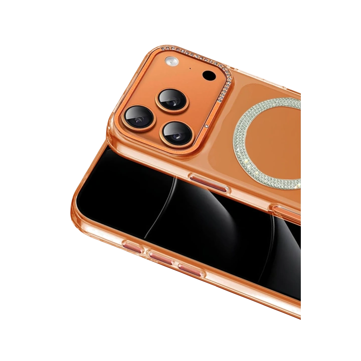 BFS  Apple iPhone 17 Pro Tash Diamond Magsafe Kapak - Turuncu