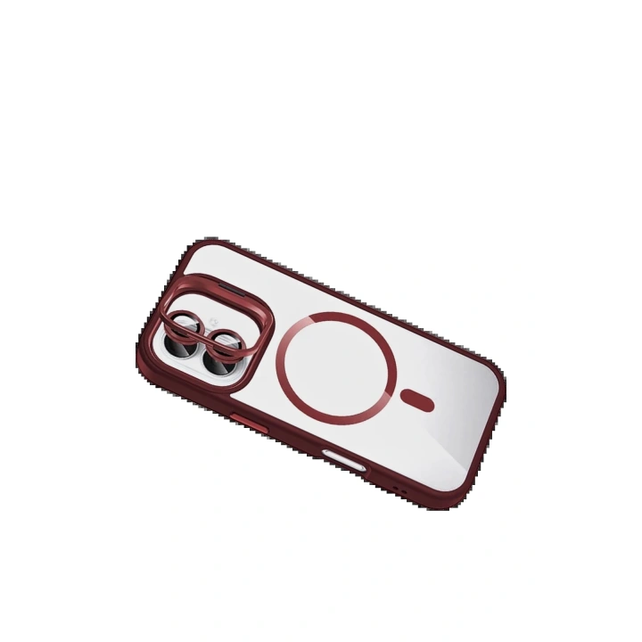 BFS Apple iPhone 17 Remim Lensli Magsafe Standlı Kapak - Bordo