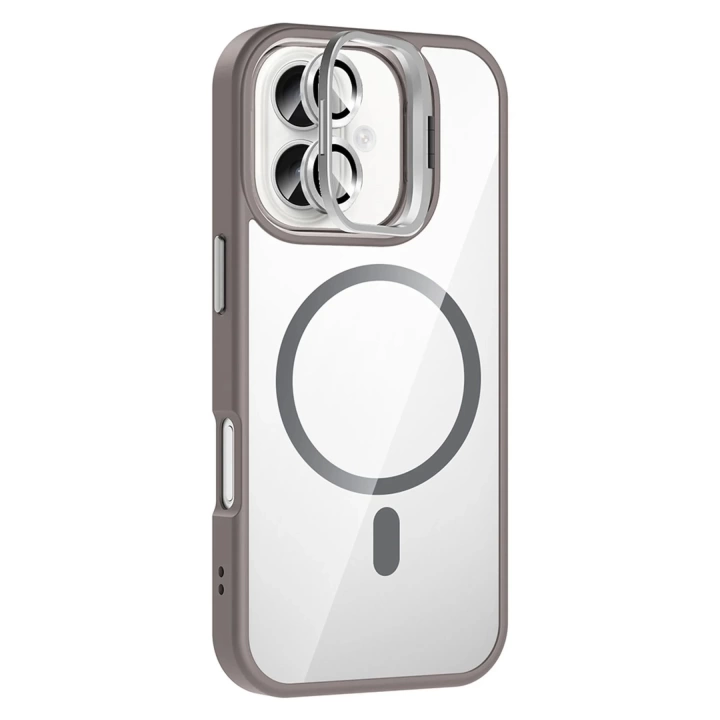 BFS Apple iPhone 17 Remim Lensli Magsafe Standlı Kapak - Titan Gri