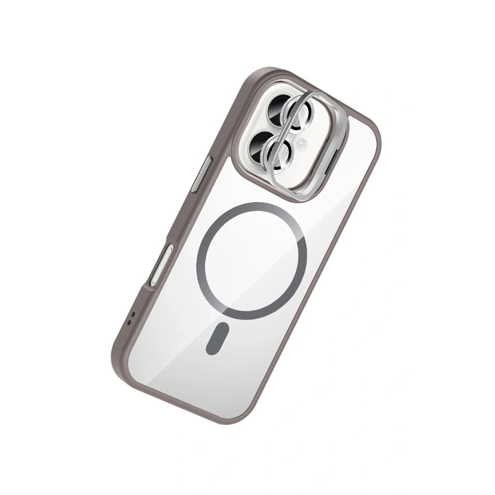 BFS Apple iPhone 17 Remim Lensli Magsafe Standlı Kapak - Titan Gri