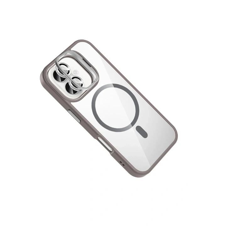 BFS Apple iPhone 17 Remim Lensli Magsafe Standlı Kapak - Titan Gri