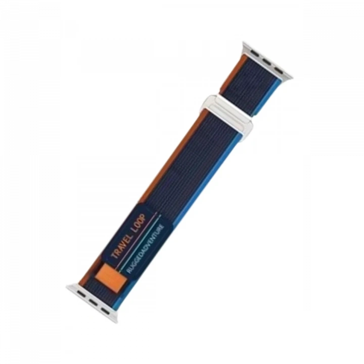 BFS  Apple Watch 38mm Alice Kumaş Kordon - Mavi-Turuncu