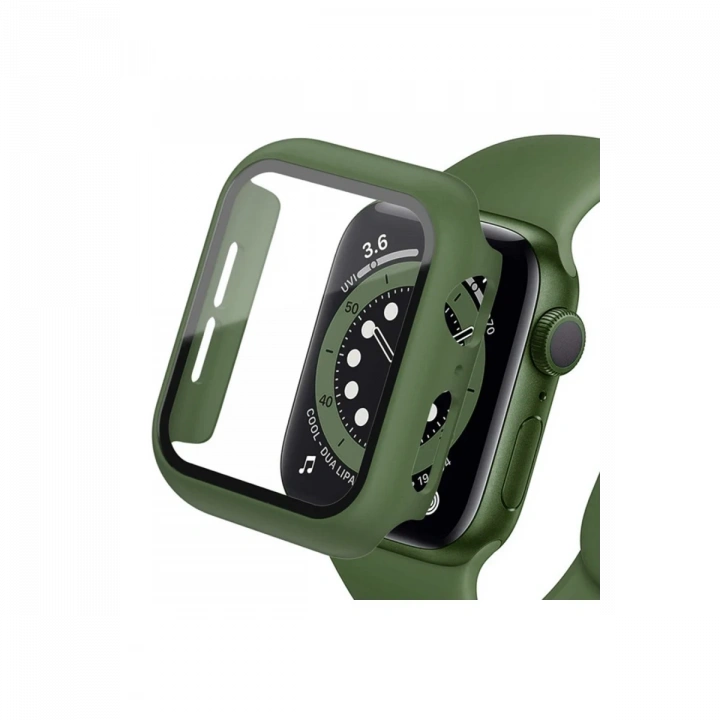 BFS  Apple Watch 38mm Camlı Kasa Ekran Koruyucu - Koyu Yeşil