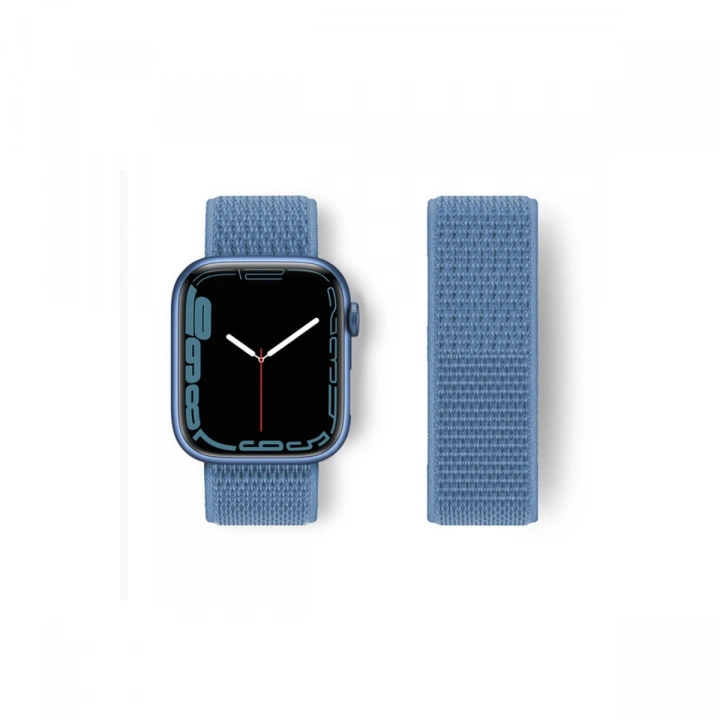 BFS  Apple Watch 38mm Hasırlı Cırtcırtlı Kordon - Mavi