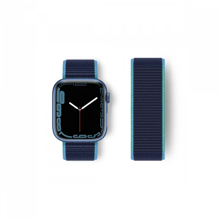 BFS  Apple Watch 38mm Hasırlı Cırtcırtlı Kordon - Mavi-Lacivert