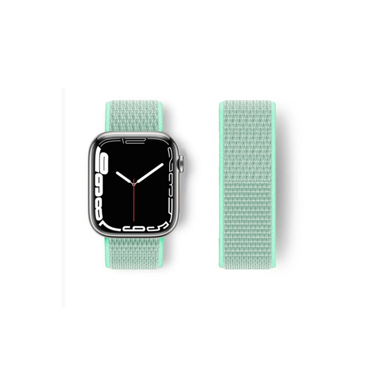BFS  Apple Watch 38mm Hasırlı Cırtcırtlı Kordon - Turkuaz