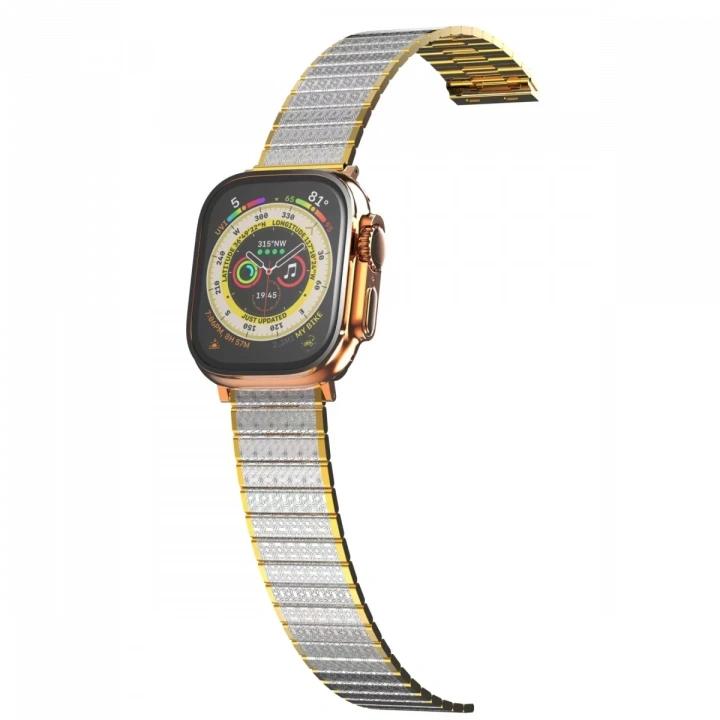 BFS  Apple Watch 38mm Made Metal Kordon - Gümüş-Gold