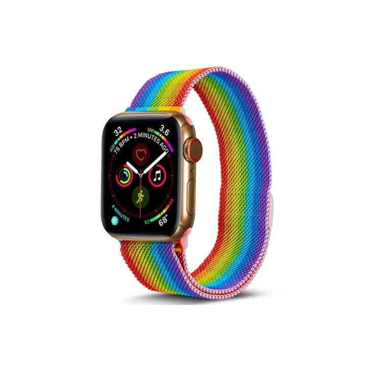 BFS  Apple Watch 38mm Metal Mıknatıslı Kordon - Gökkuşağı